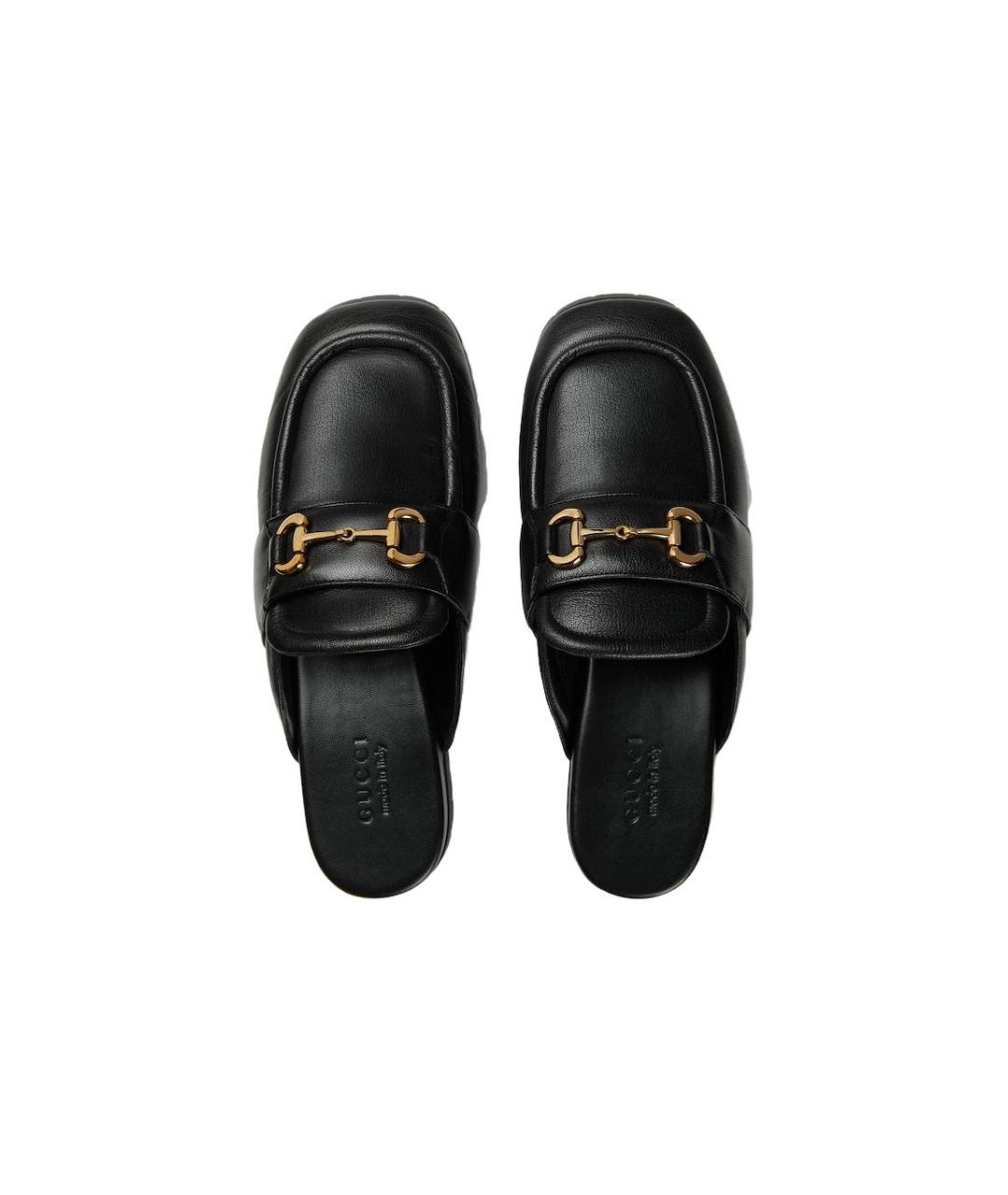 GUCCI Черные кожаные слипоны, фото 5