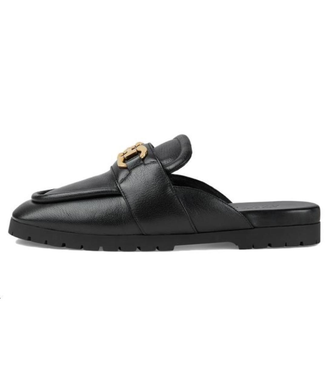 GUCCI Черные кожаные слипоны, фото 2