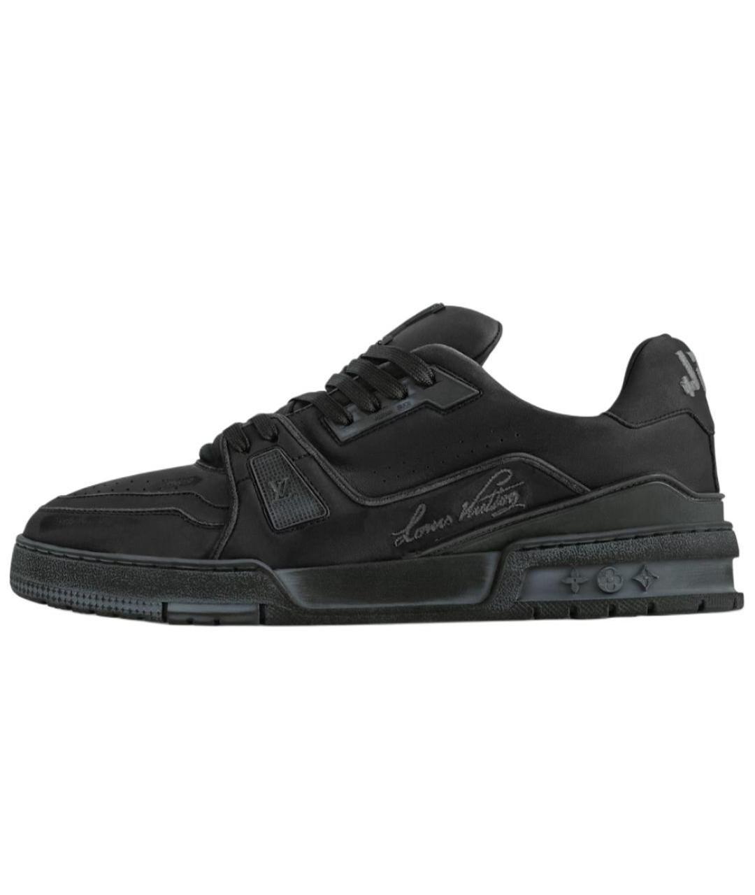 LOUIS VUITTON Черные замшевые низкие кроссовки / кеды, фото 2