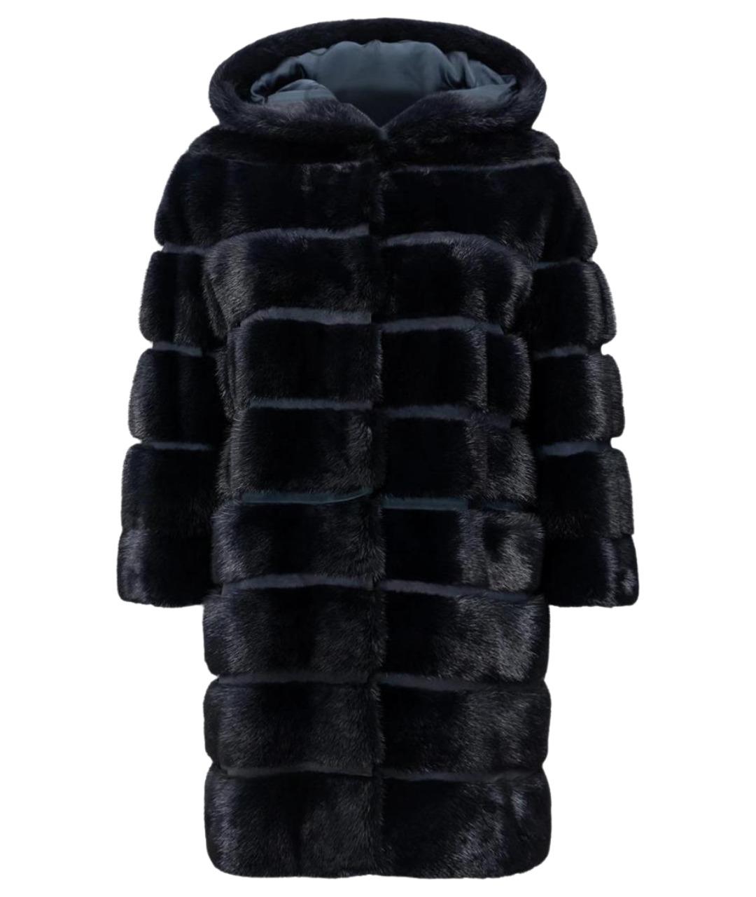 SIMONETTA RAVIZZA Синяя меховая шуба, фото 1