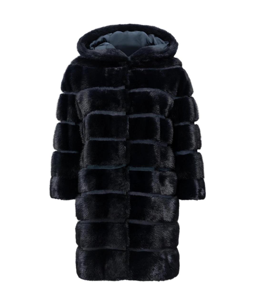 SIMONETTA RAVIZZA Синяя меховая шуба, фото 4