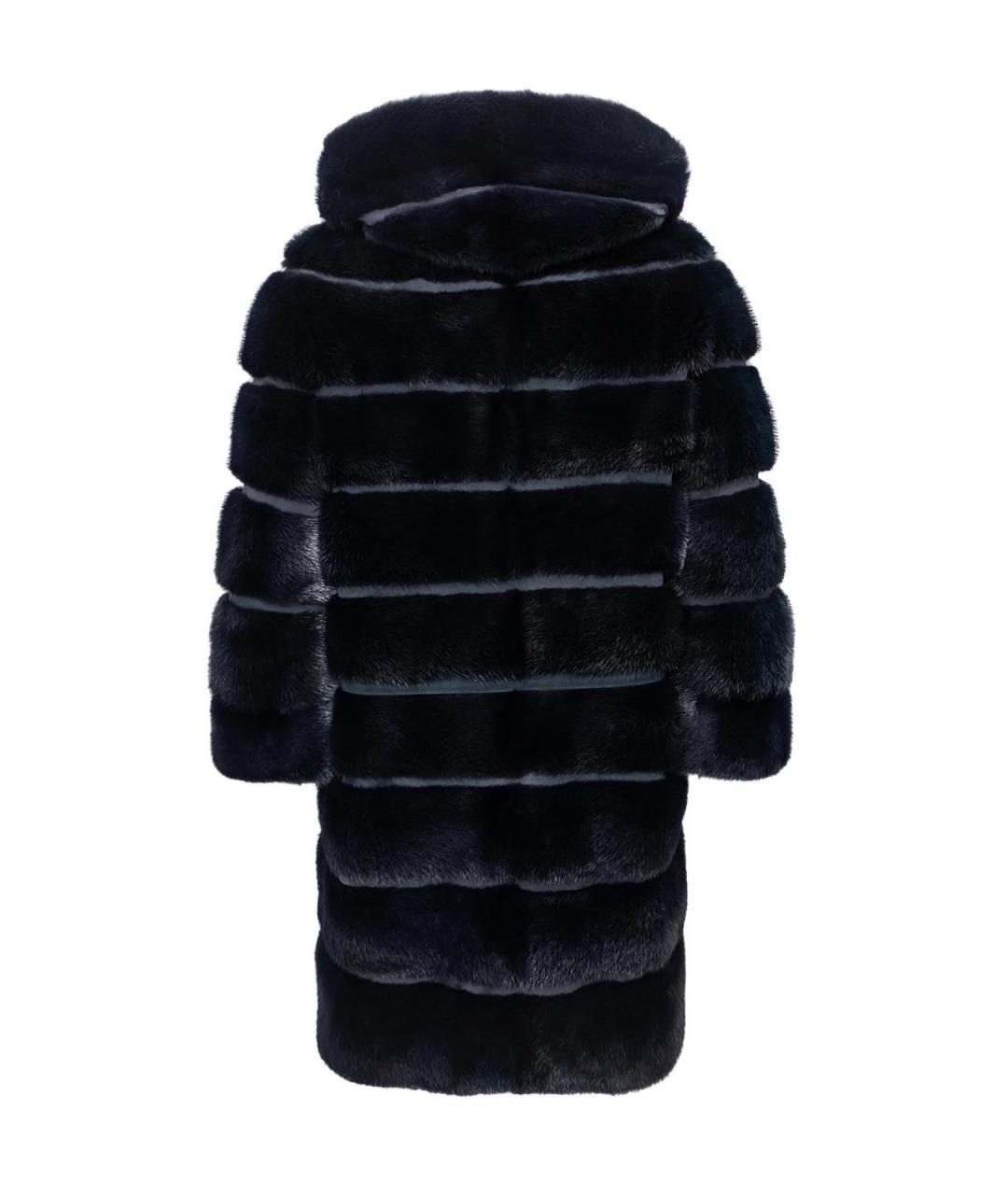 SIMONETTA RAVIZZA Синяя меховая шуба, фото 2