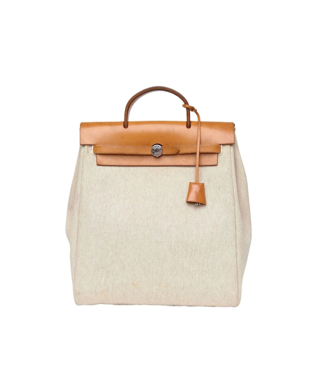 HERMES Бежевая сумка с короткими ручками, фото 9