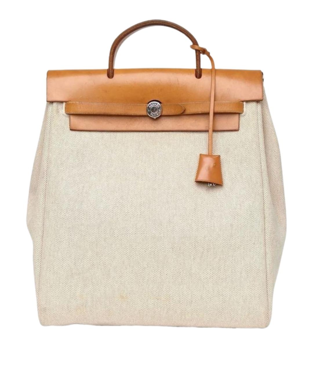 HERMES Бежевая сумка с короткими ручками, фото 1