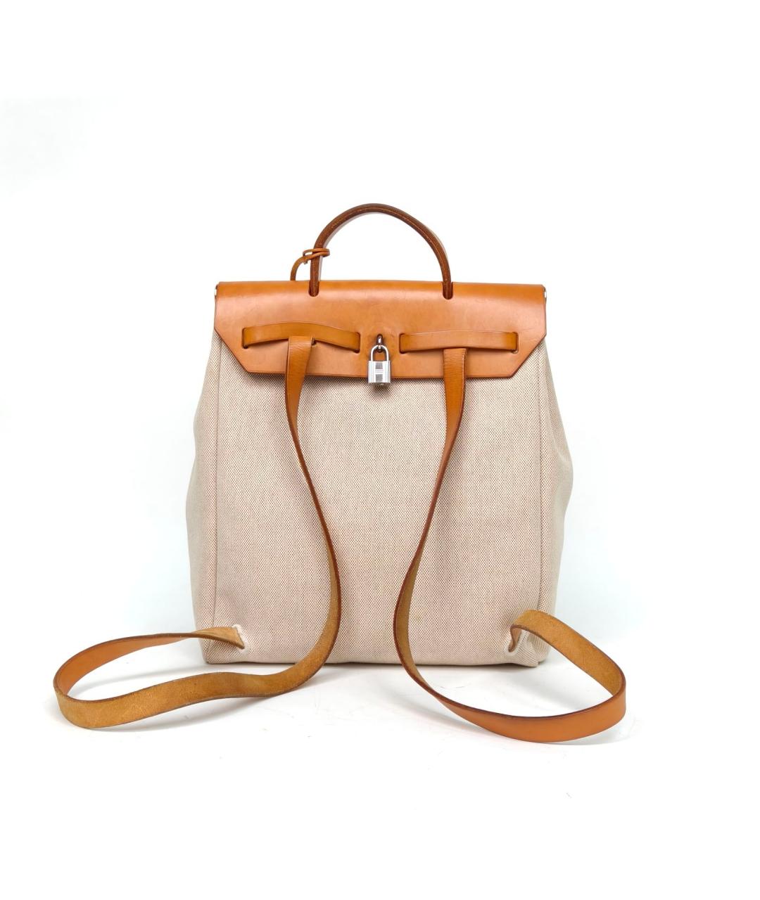 HERMES Бежевая сумка с короткими ручками, фото 4