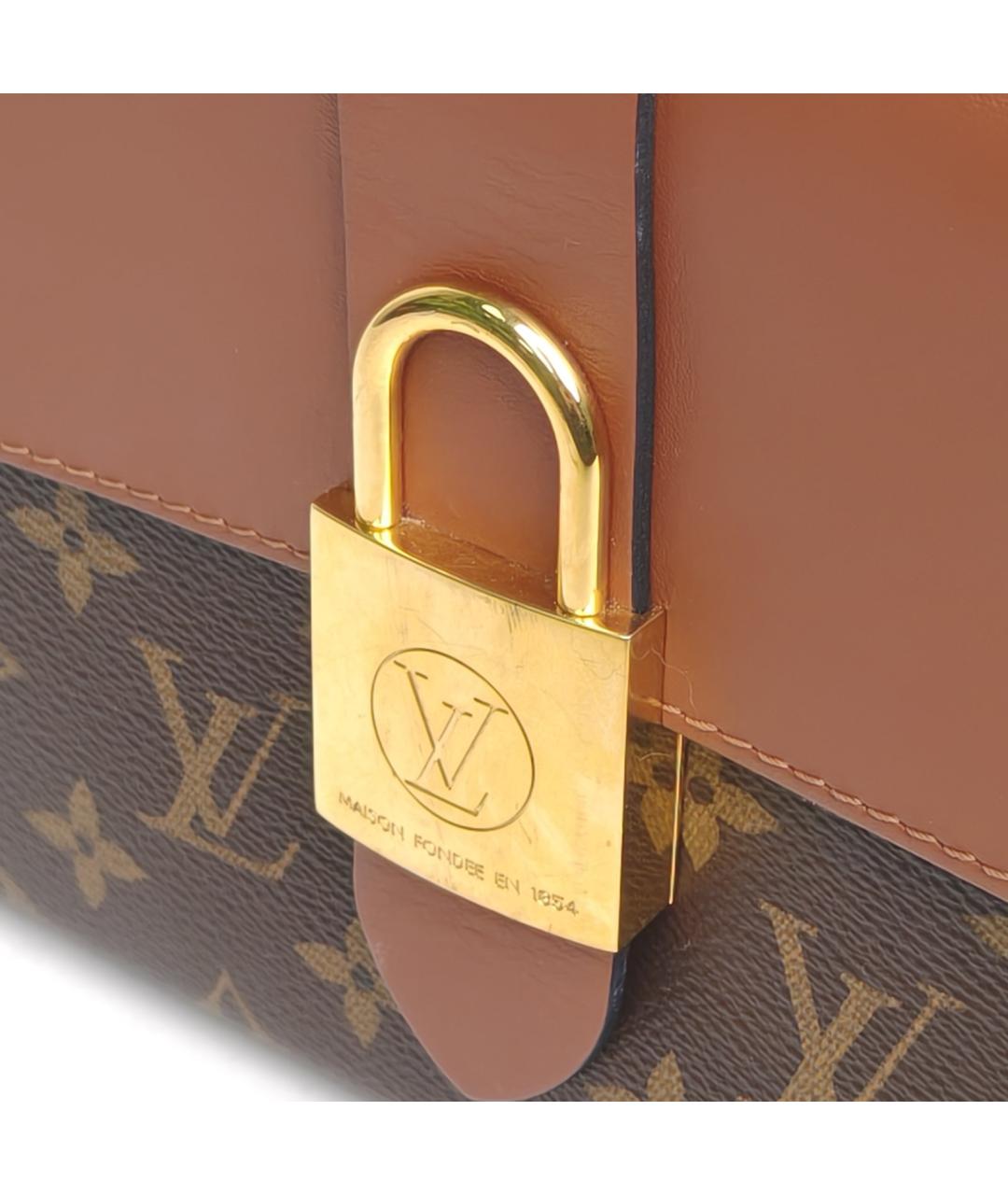 LOUIS VUITTON Коричневая кожаная сумка через плечо, фото 8
