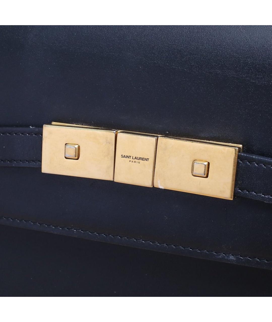 SAINT LAURENT Черная кожаная сумка через плечо, фото 8