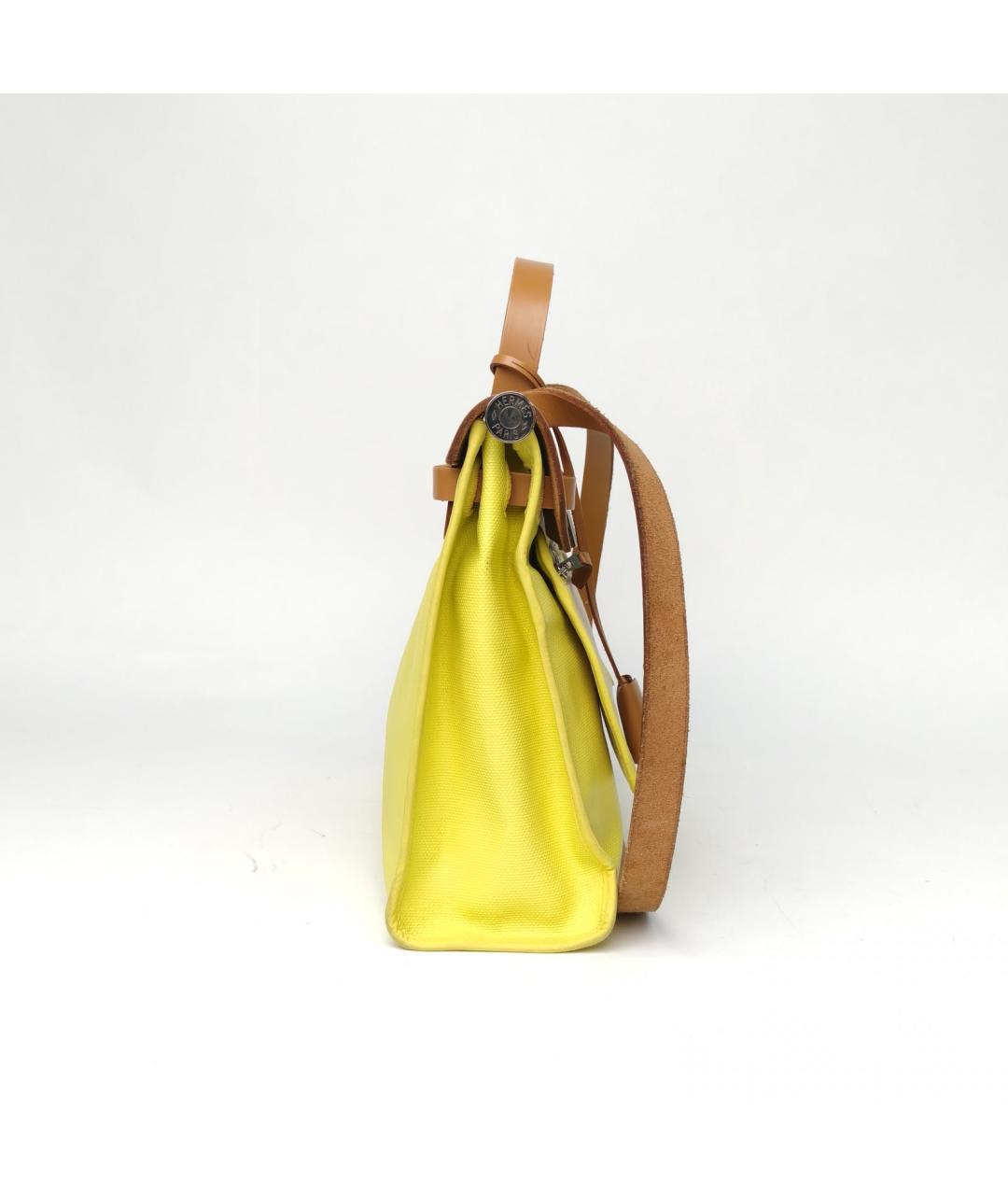 HERMES Желтая сумка с короткими ручками, фото 3