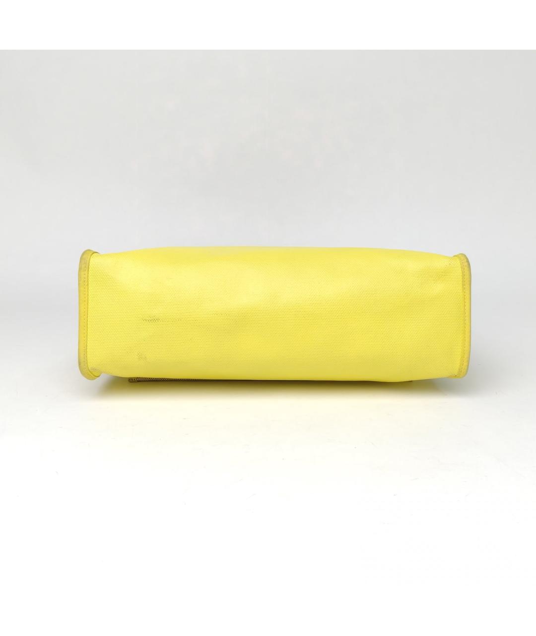 HERMES Желтая сумка с короткими ручками, фото 6