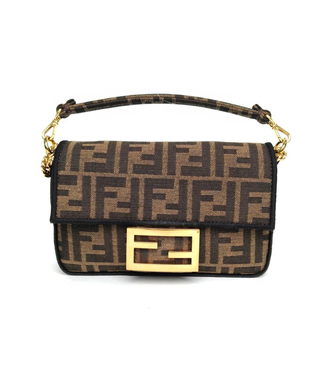 FENDI Коричневая сумка с короткими ручками, фото 2