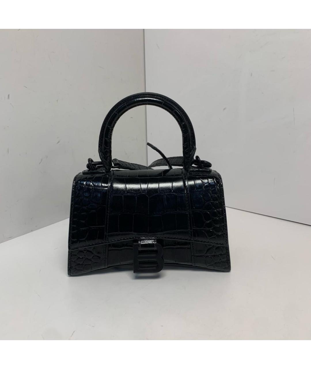 BALENCIAGA Черная кожаная сумка через плечо, фото 9