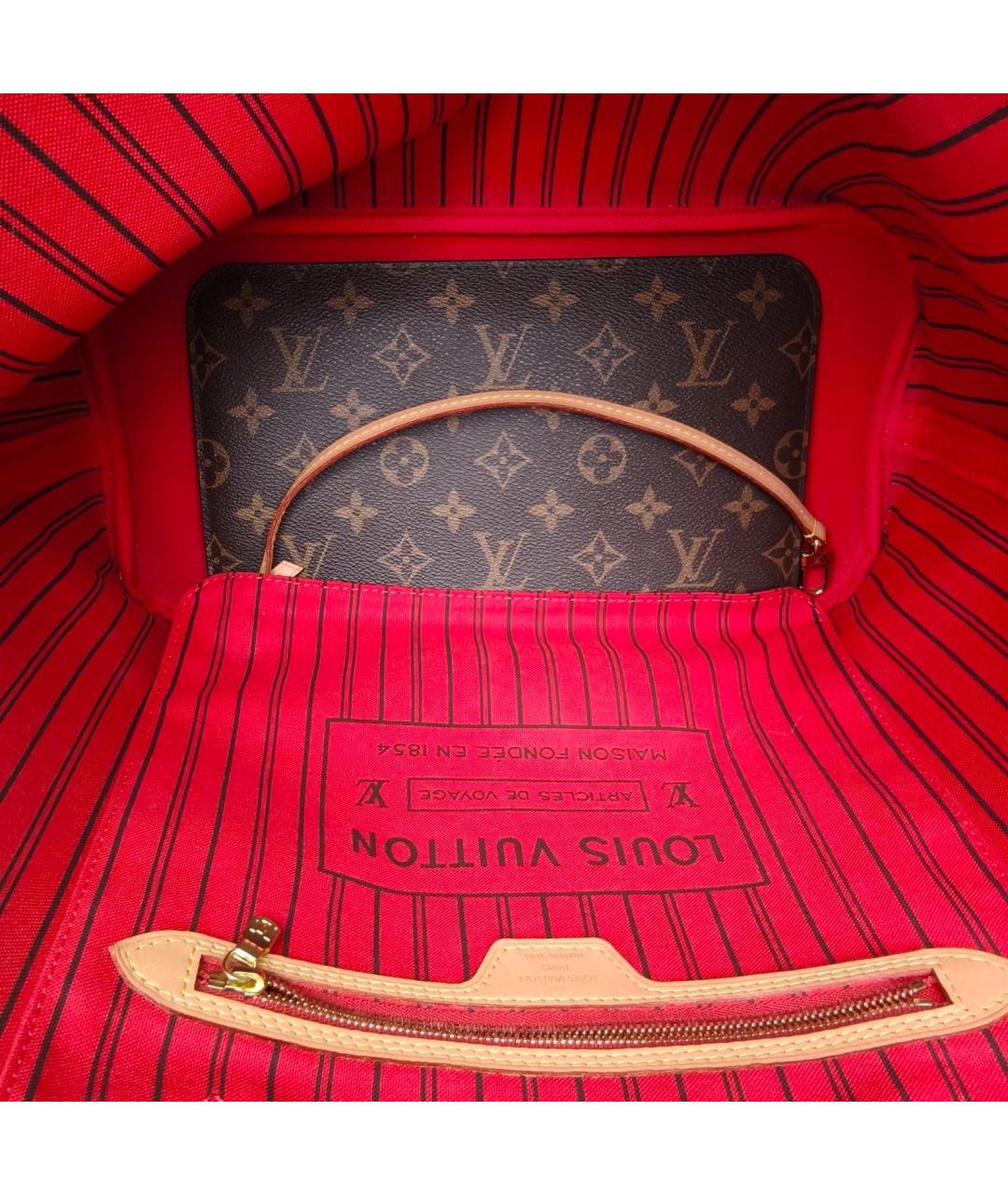 LOUIS VUITTON Коричневая сумка с короткими ручками, фото 7