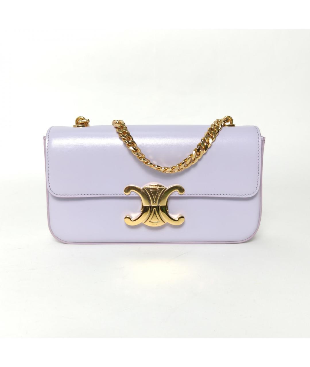 CELINE Фиолетовая кожаная сумка через плечо, фото 2