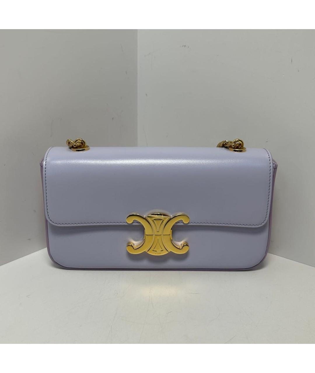 CELINE Фиолетовая кожаная сумка через плечо, фото 9