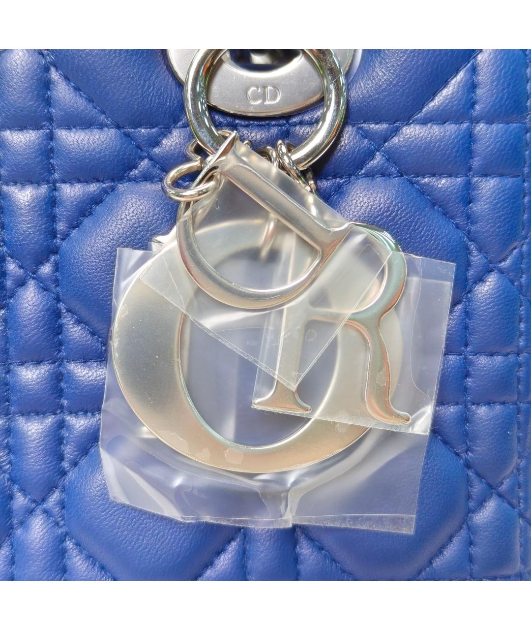 CHRISTIAN DIOR Синяя кожаная сумка через плечо, фото 7