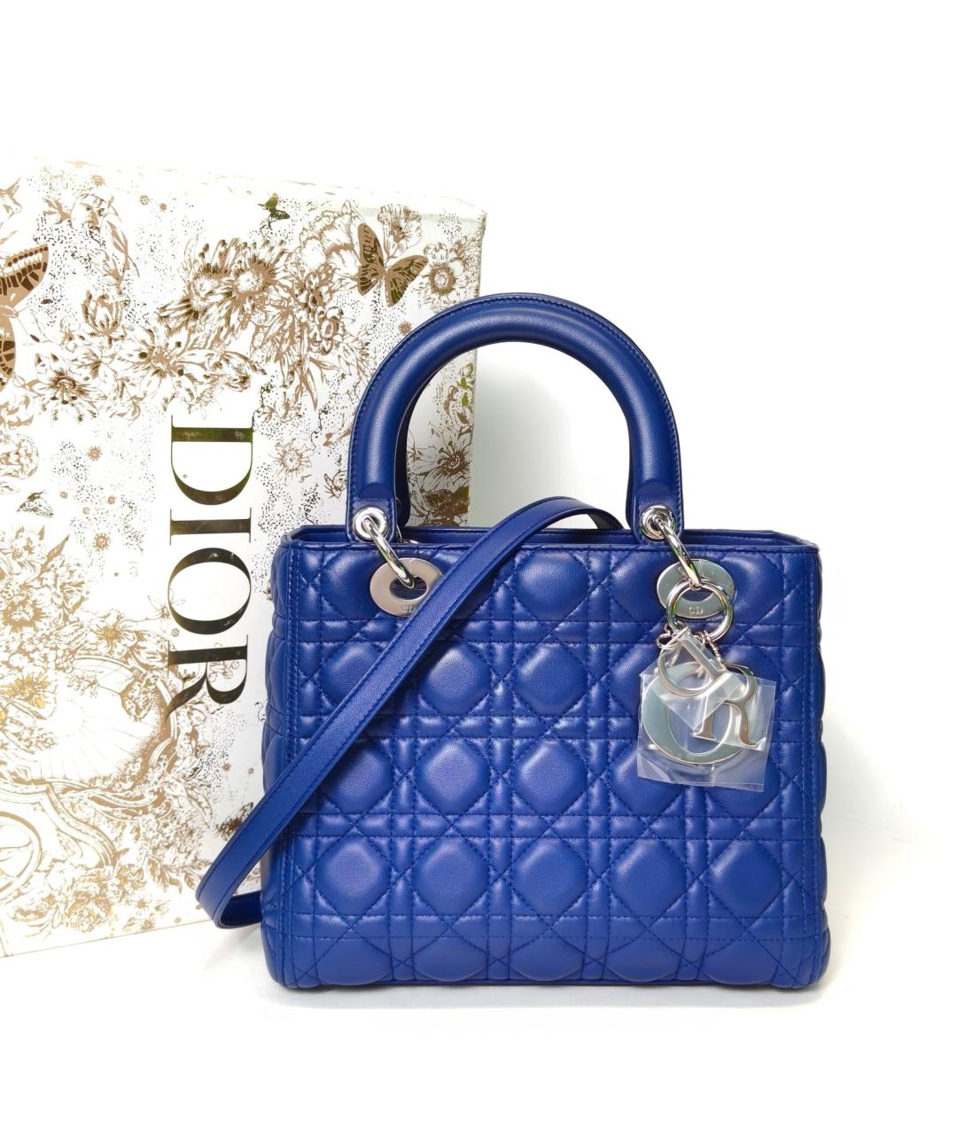 CHRISTIAN DIOR Синяя кожаная сумка через плечо, фото 9