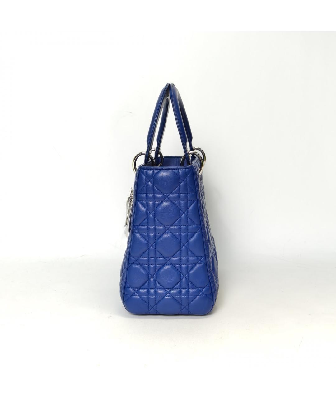 CHRISTIAN DIOR Синяя кожаная сумка через плечо, фото 3