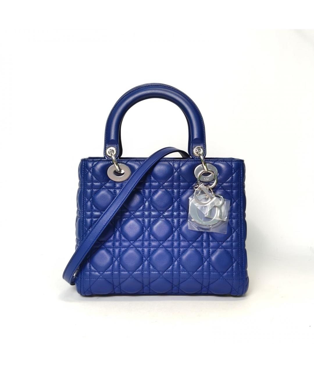 CHRISTIAN DIOR Синяя кожаная сумка через плечо, фото 2