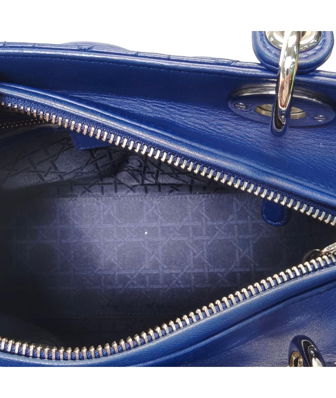 CHRISTIAN DIOR Синяя кожаная сумка через плечо, фото 8