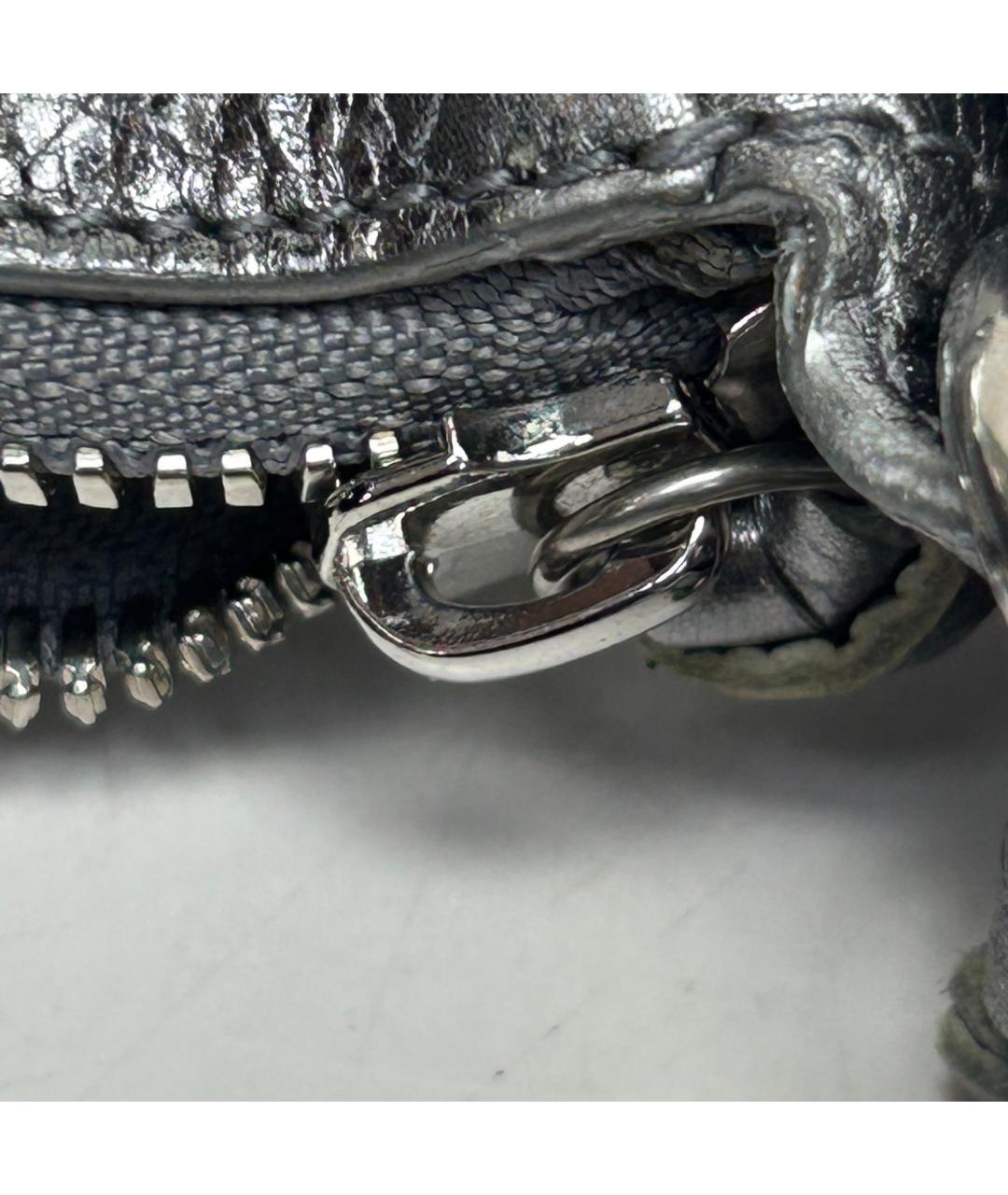 BALENCIAGA Серебряная кожаная сумка через плечо, фото 9