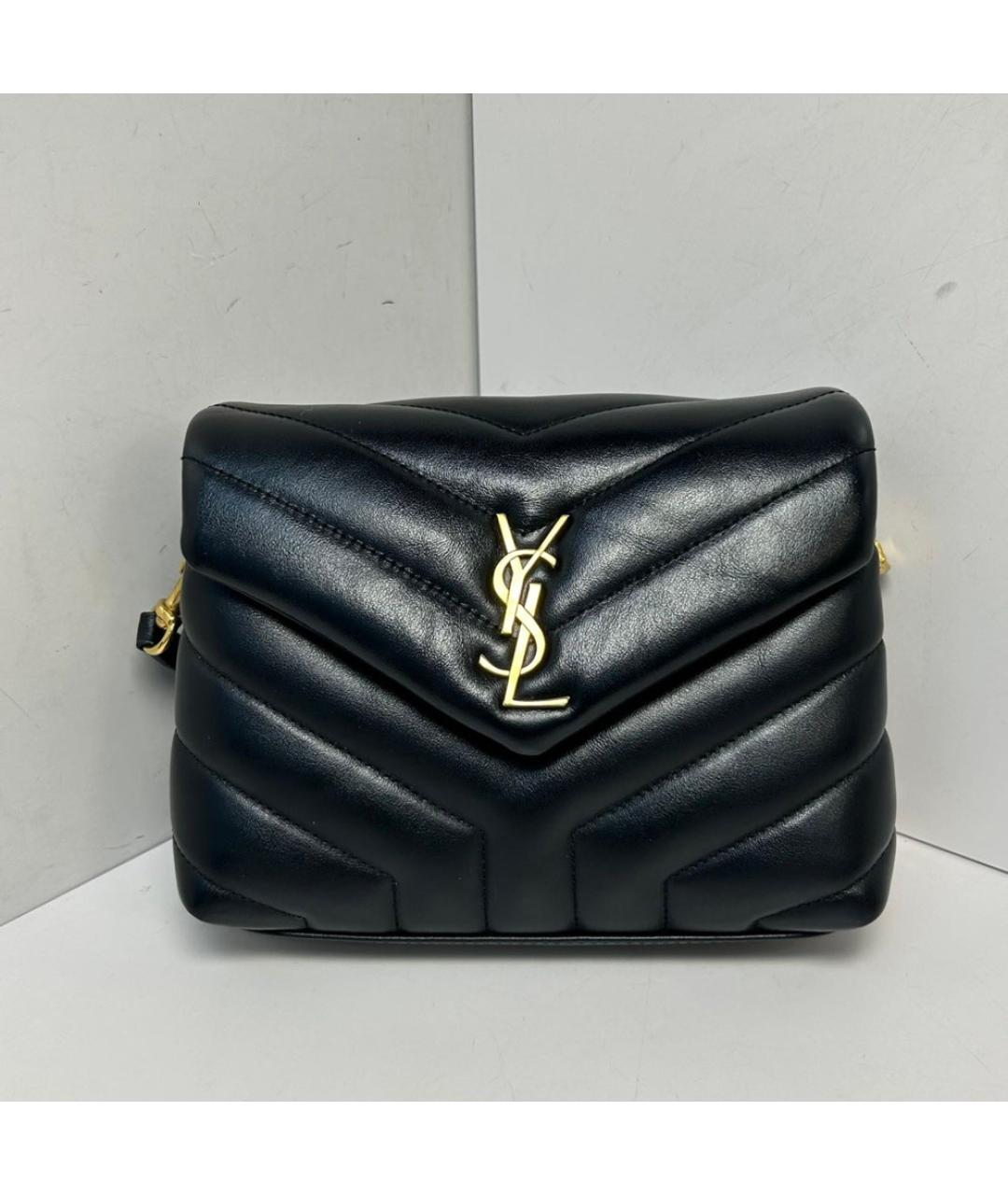 SAINT LAURENT Черная кожаная сумка через плечо, фото 9