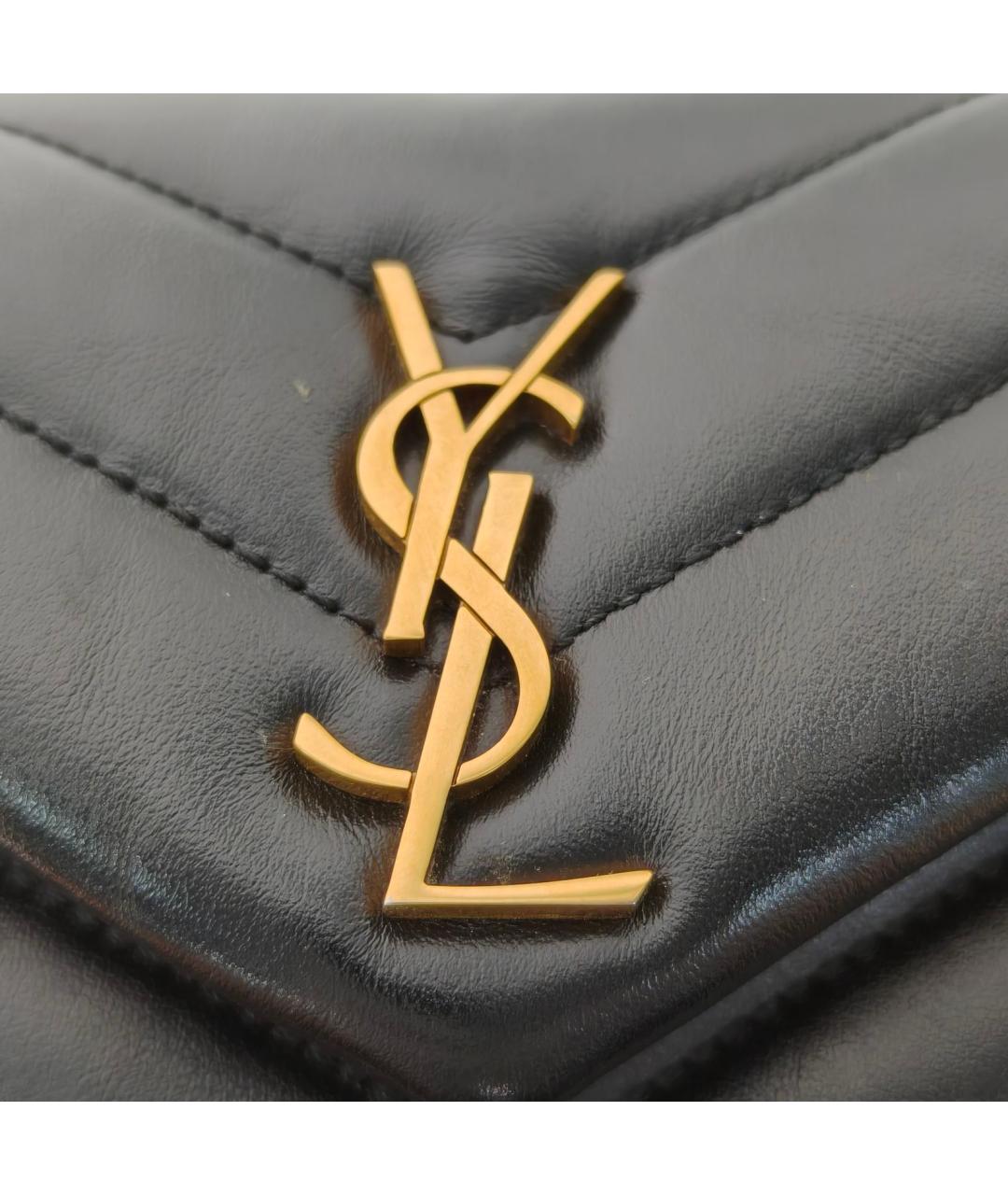 SAINT LAURENT Черная кожаная сумка через плечо, фото 7