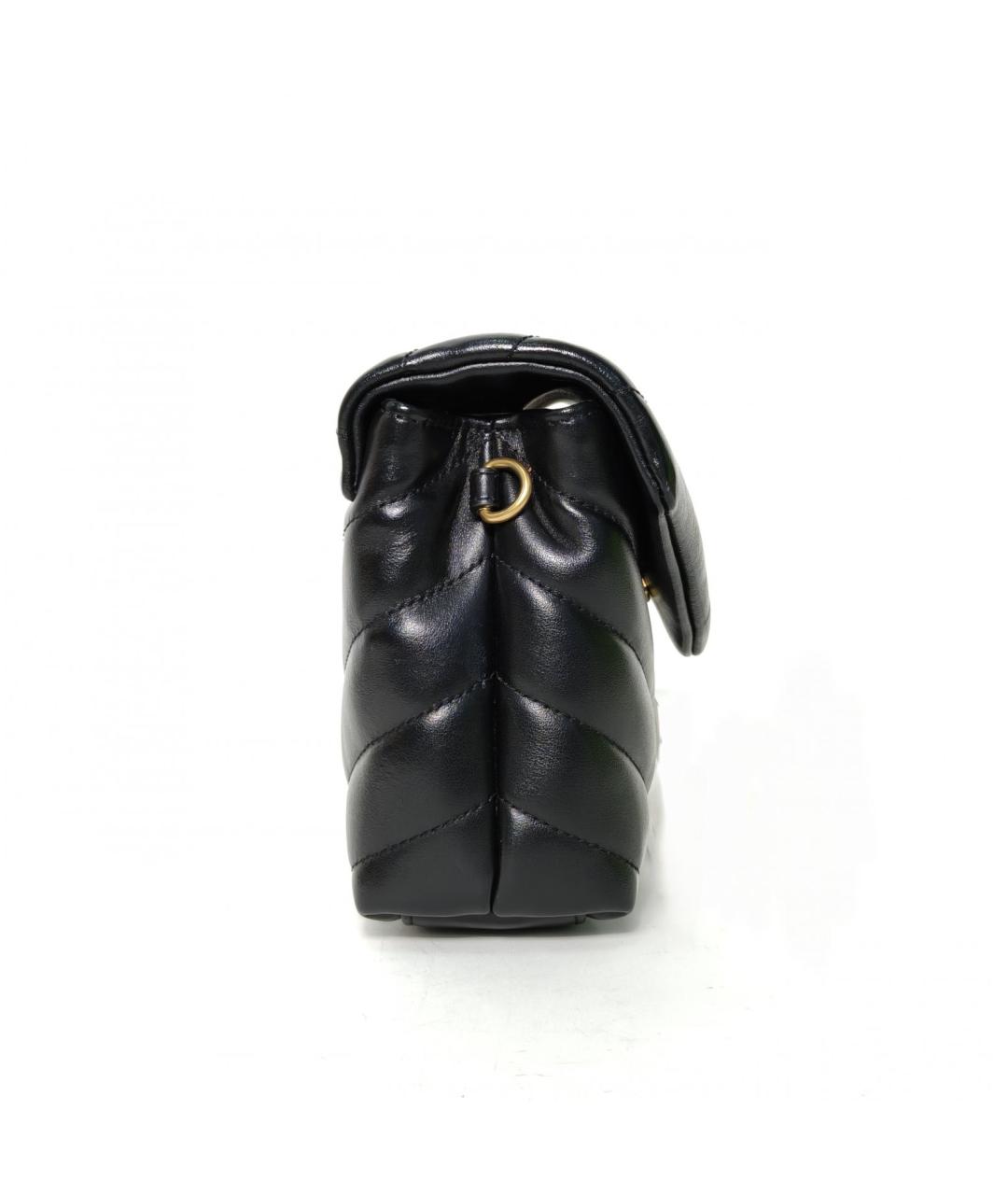 SAINT LAURENT Черная кожаная сумка через плечо, фото 3