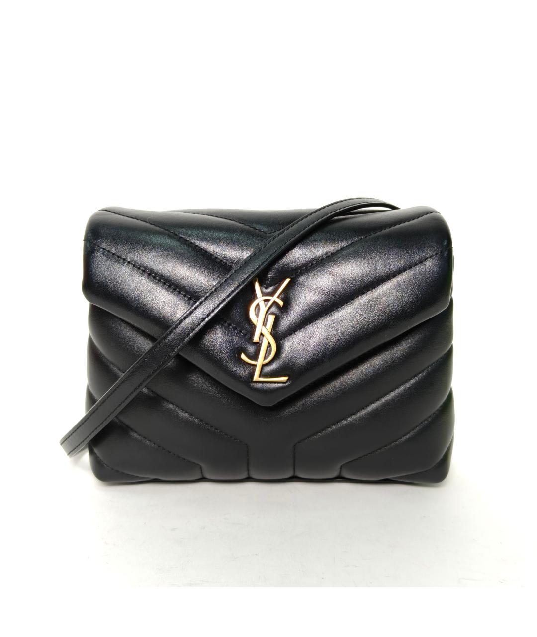 SAINT LAURENT Черная кожаная сумка через плечо, фото 2