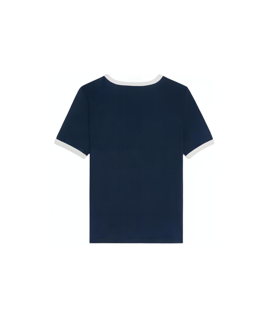 CELINE Темно-синяя хлопковая футболка, фото 2
