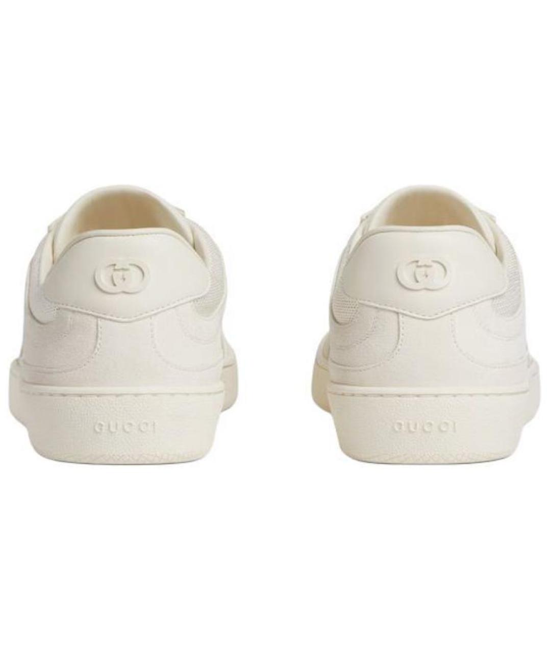 GUCCI Белые замшевые низкие кроссовки / кеды, фото 5