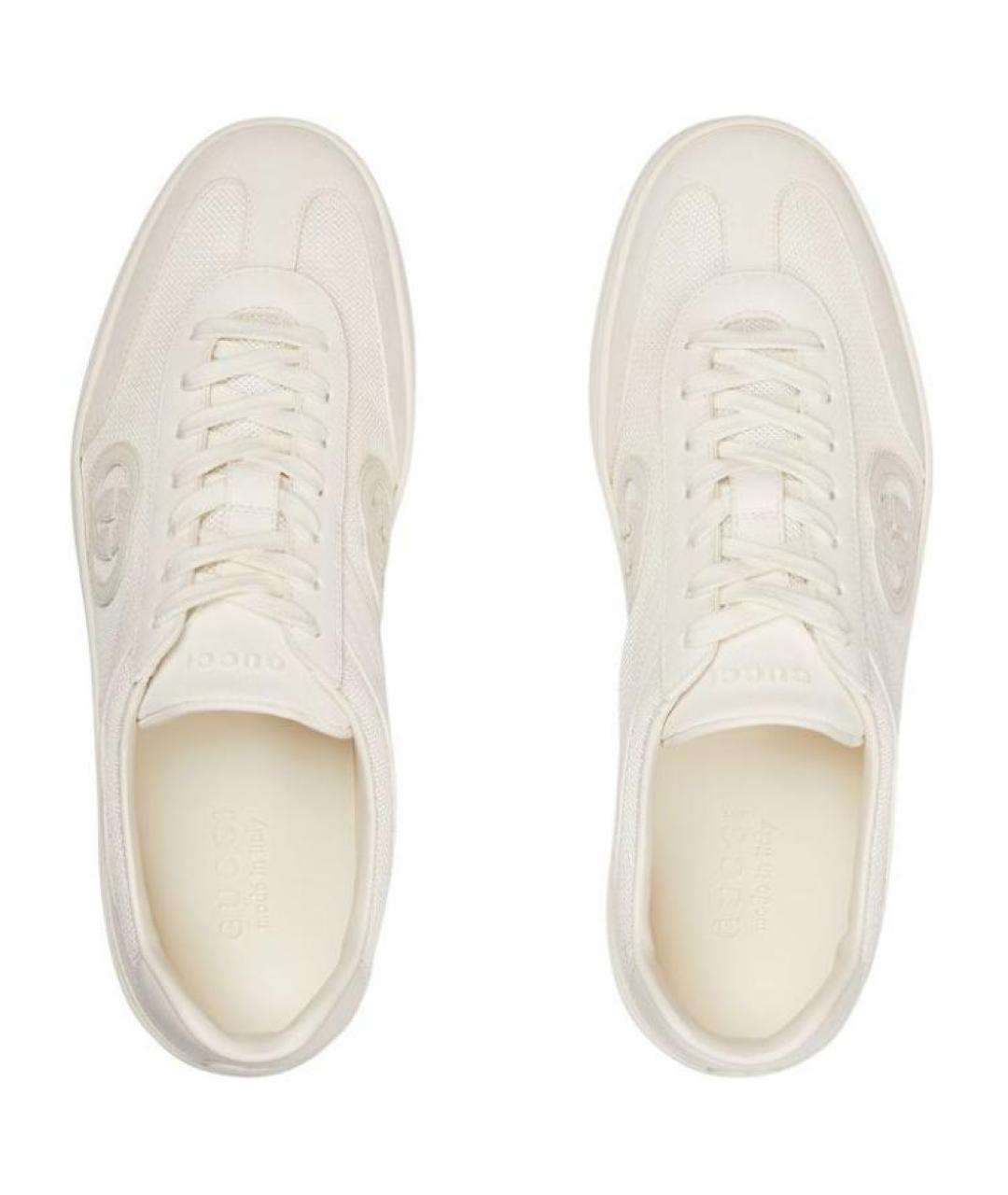 GUCCI Белые замшевые низкие кроссовки / кеды, фото 4