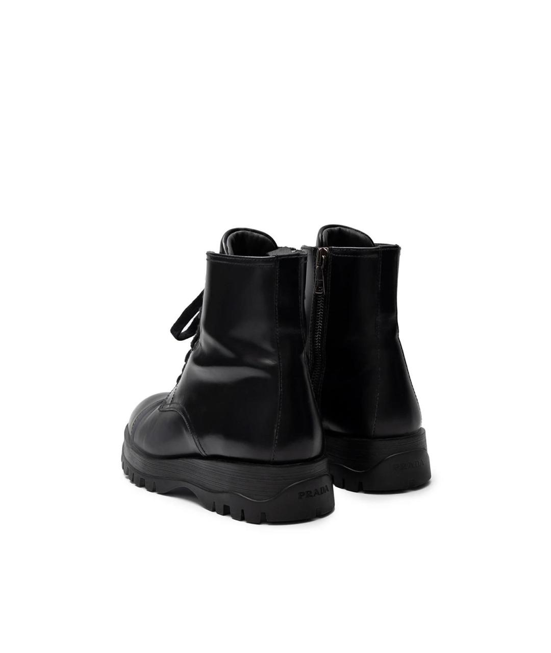 PRADA Черные кожаные ботинки, фото 3