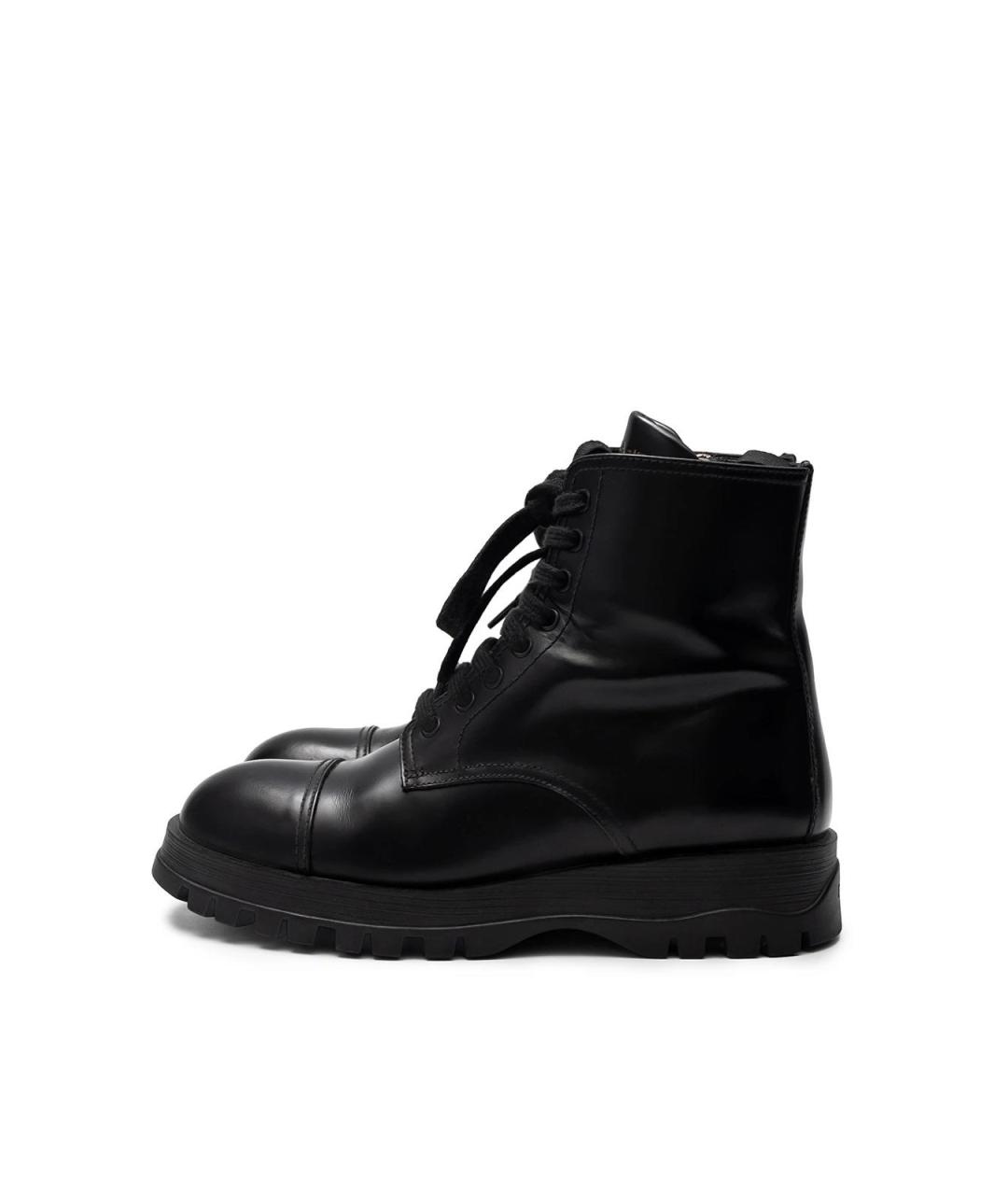 PRADA Черные кожаные ботинки, фото 5