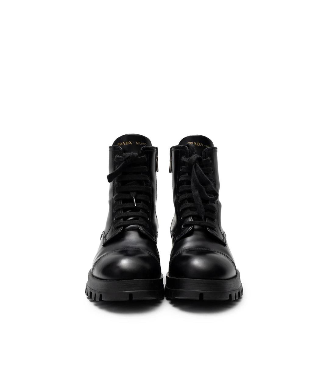 PRADA Черные кожаные ботинки, фото 4