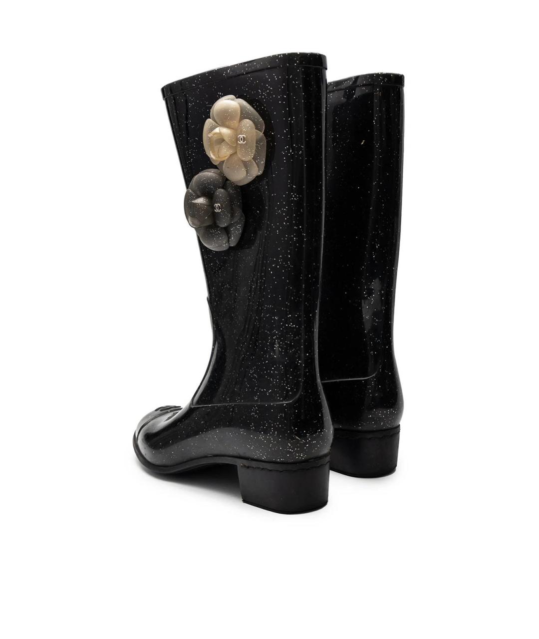 CHANEL Черные резиновые сапоги, фото 3