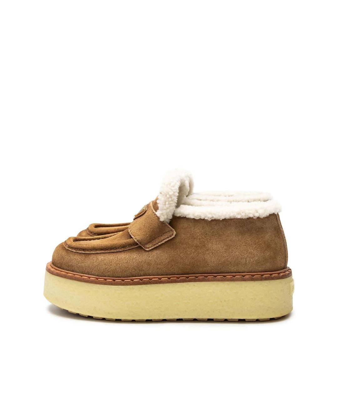 PRADA Коричневые замшевые лоферы, фото 5