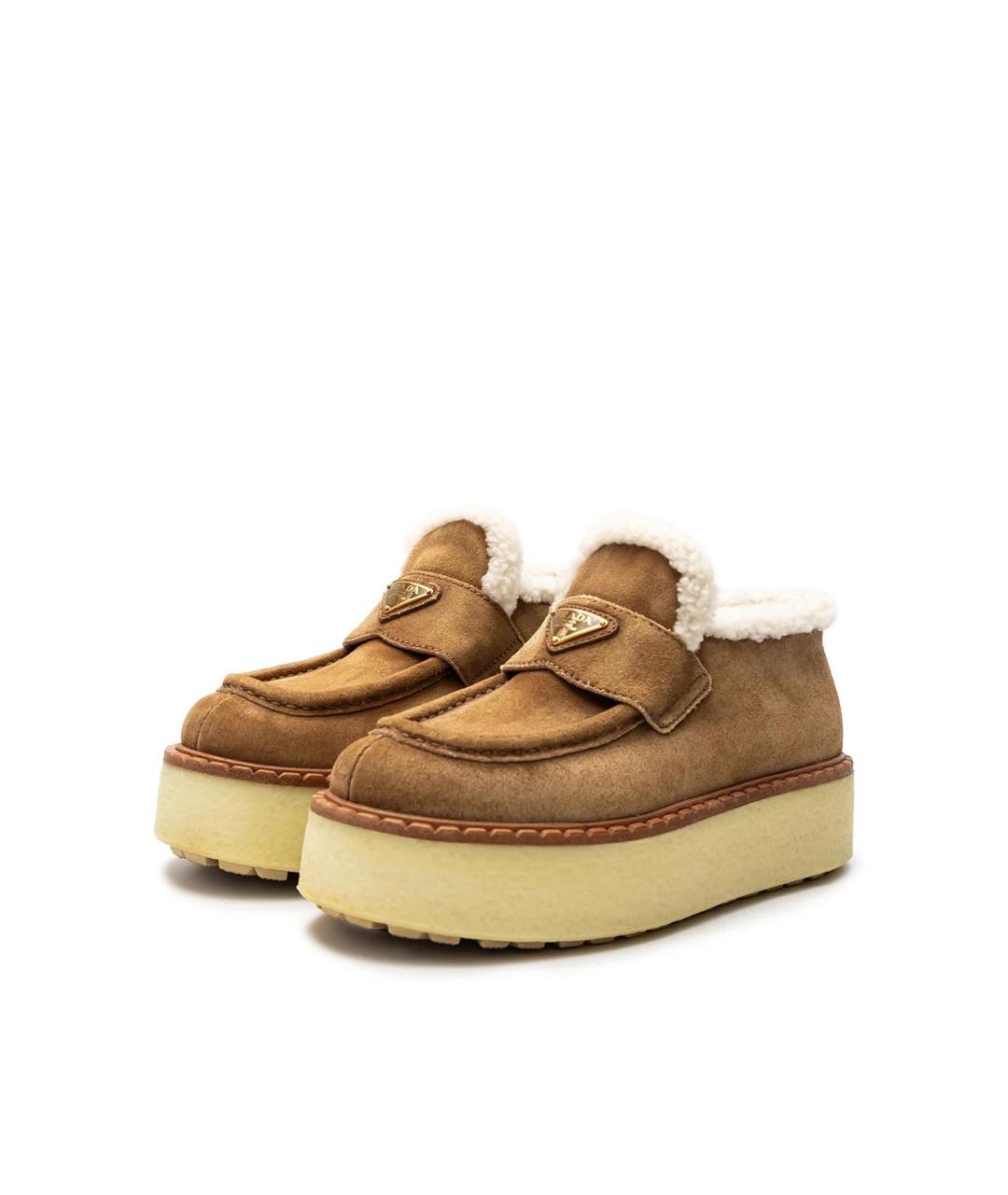 PRADA Коричневые замшевые лоферы, фото 2