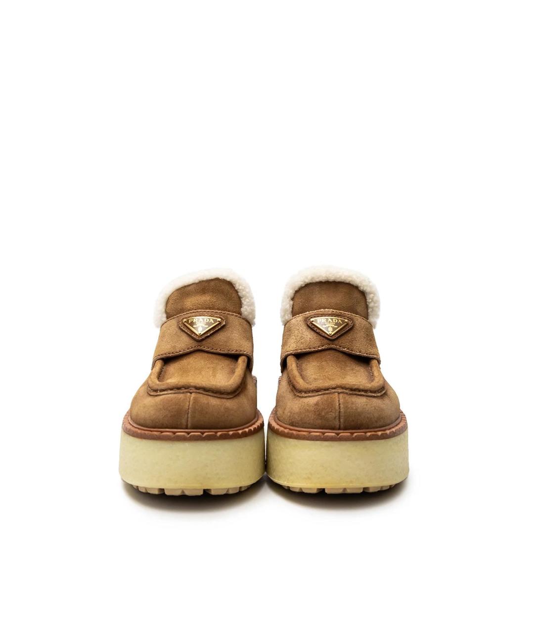 PRADA Коричневые замшевые лоферы, фото 4
