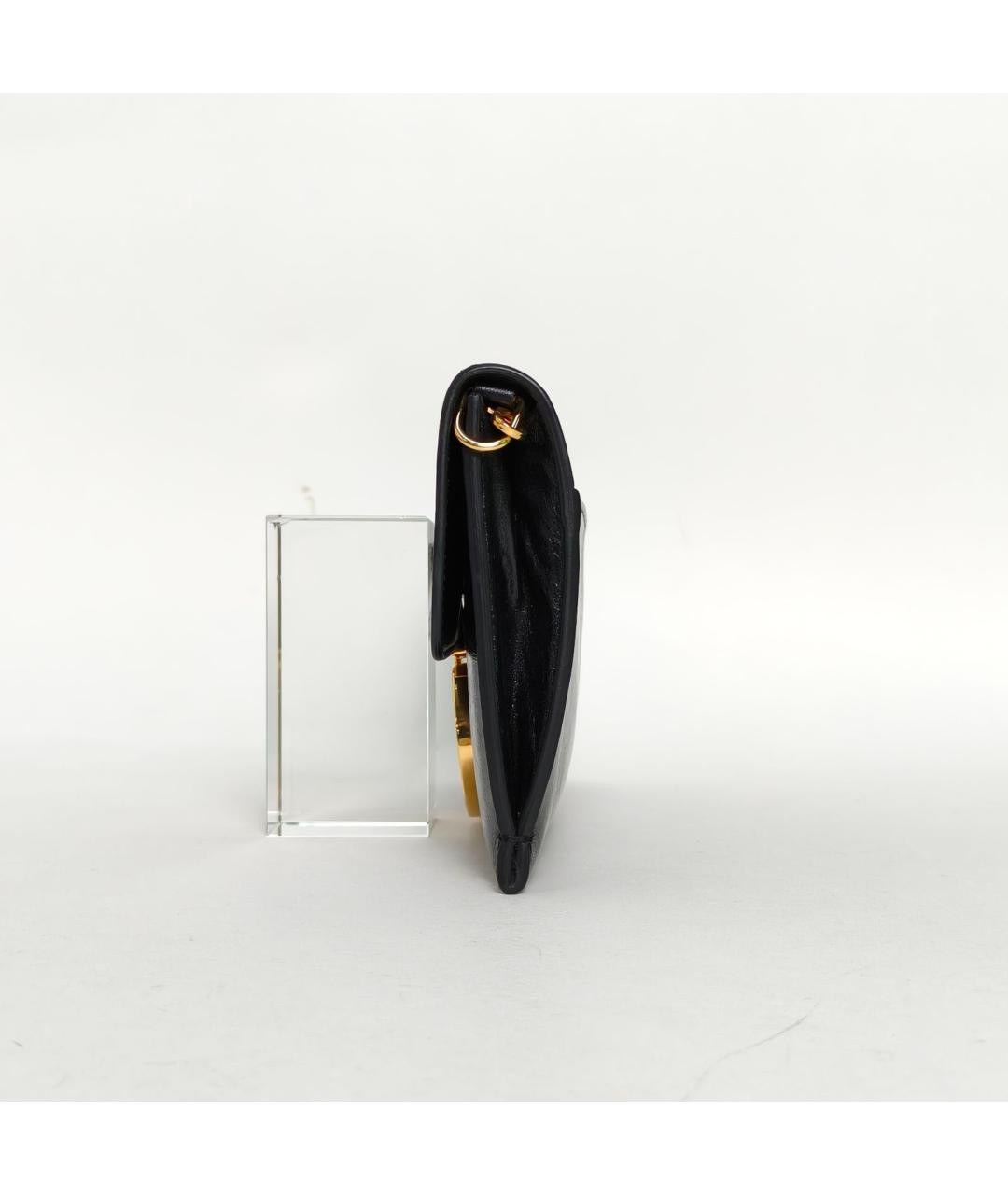 CHRISTIAN DIOR Черная кожаная сумка через плечо, фото 5