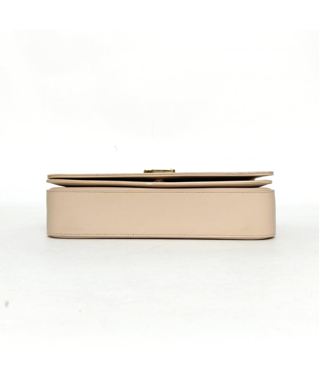 SAINT LAURENT Бежевая кожаная сумка через плечо, фото 6