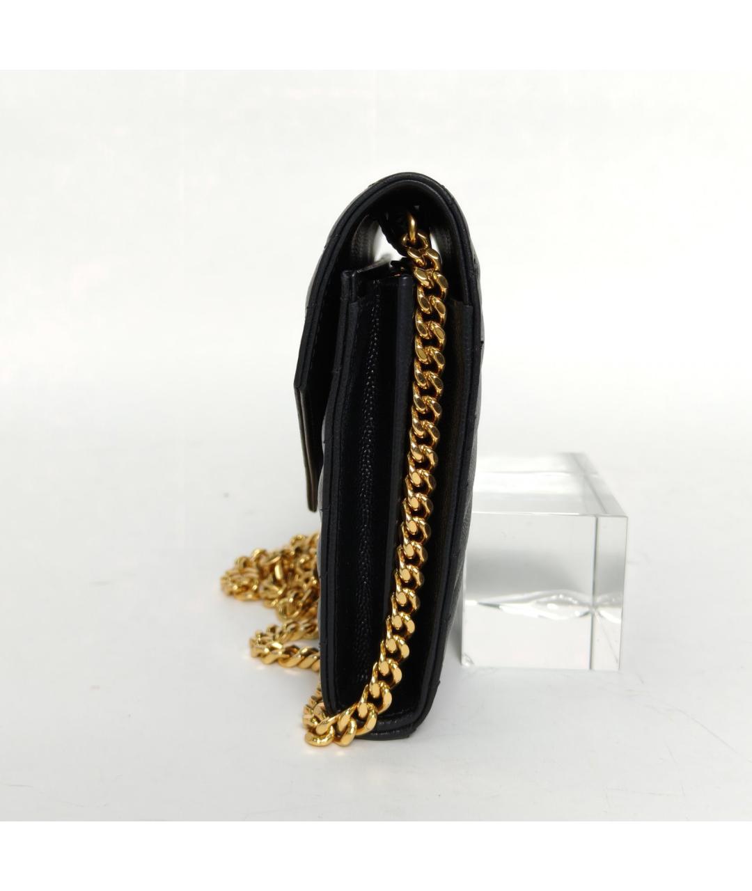 SAINT LAURENT Черная кожаная сумка через плечо, фото 5