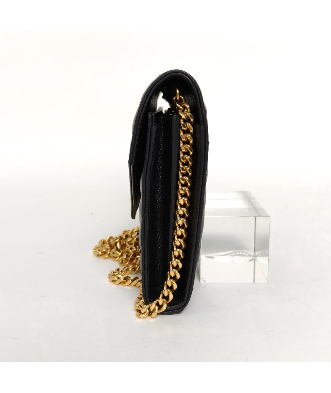 SAINT LAURENT Черная кожаная сумка через плечо, фото 3