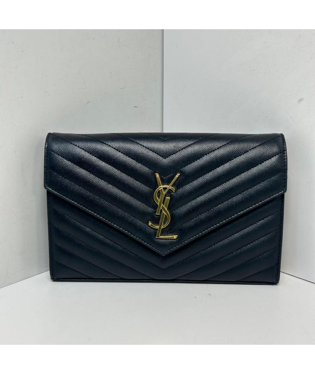 SAINT LAURENT Черная кожаная сумка через плечо, фото 9