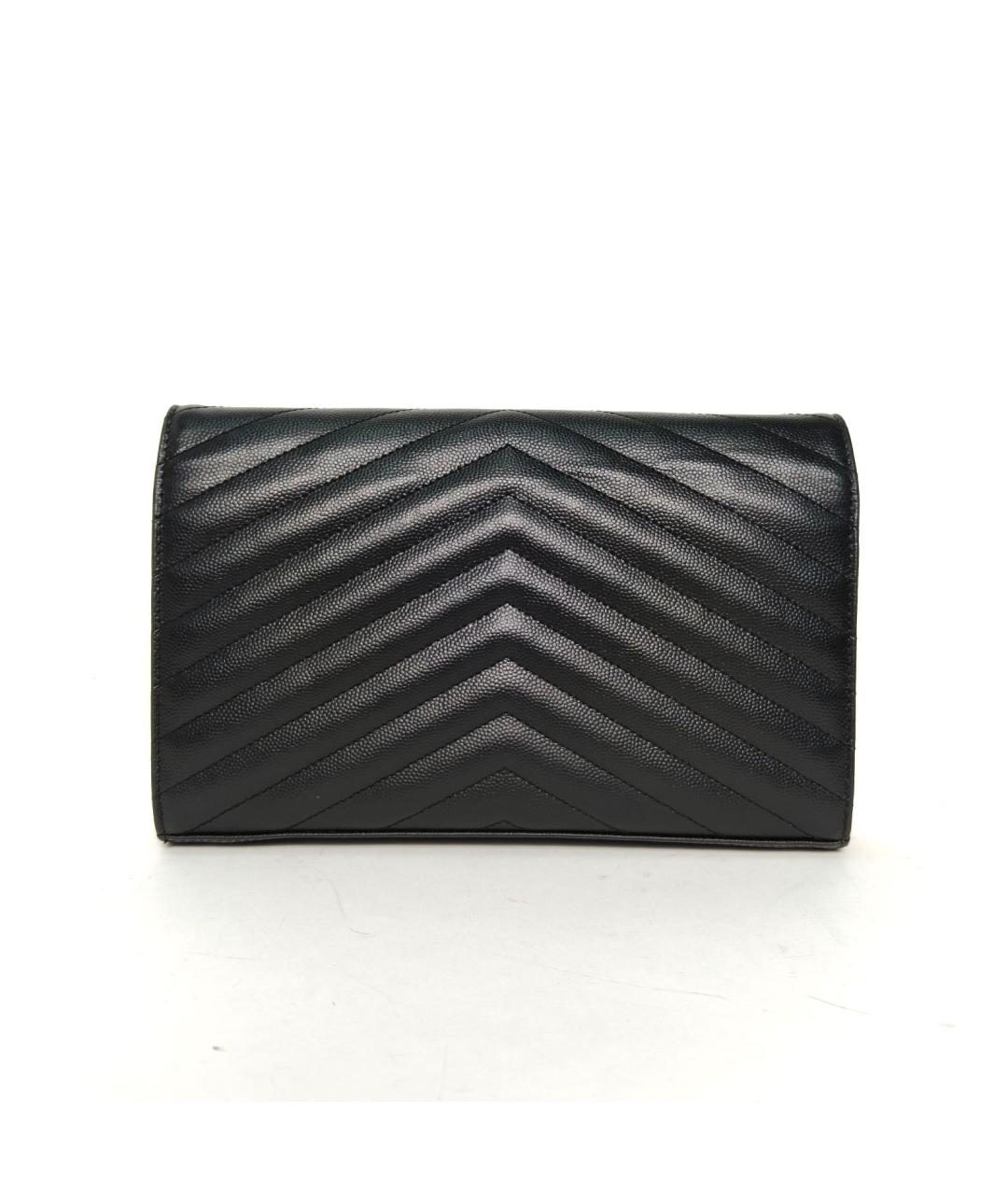 SAINT LAURENT Черная кожаная сумка через плечо, фото 4