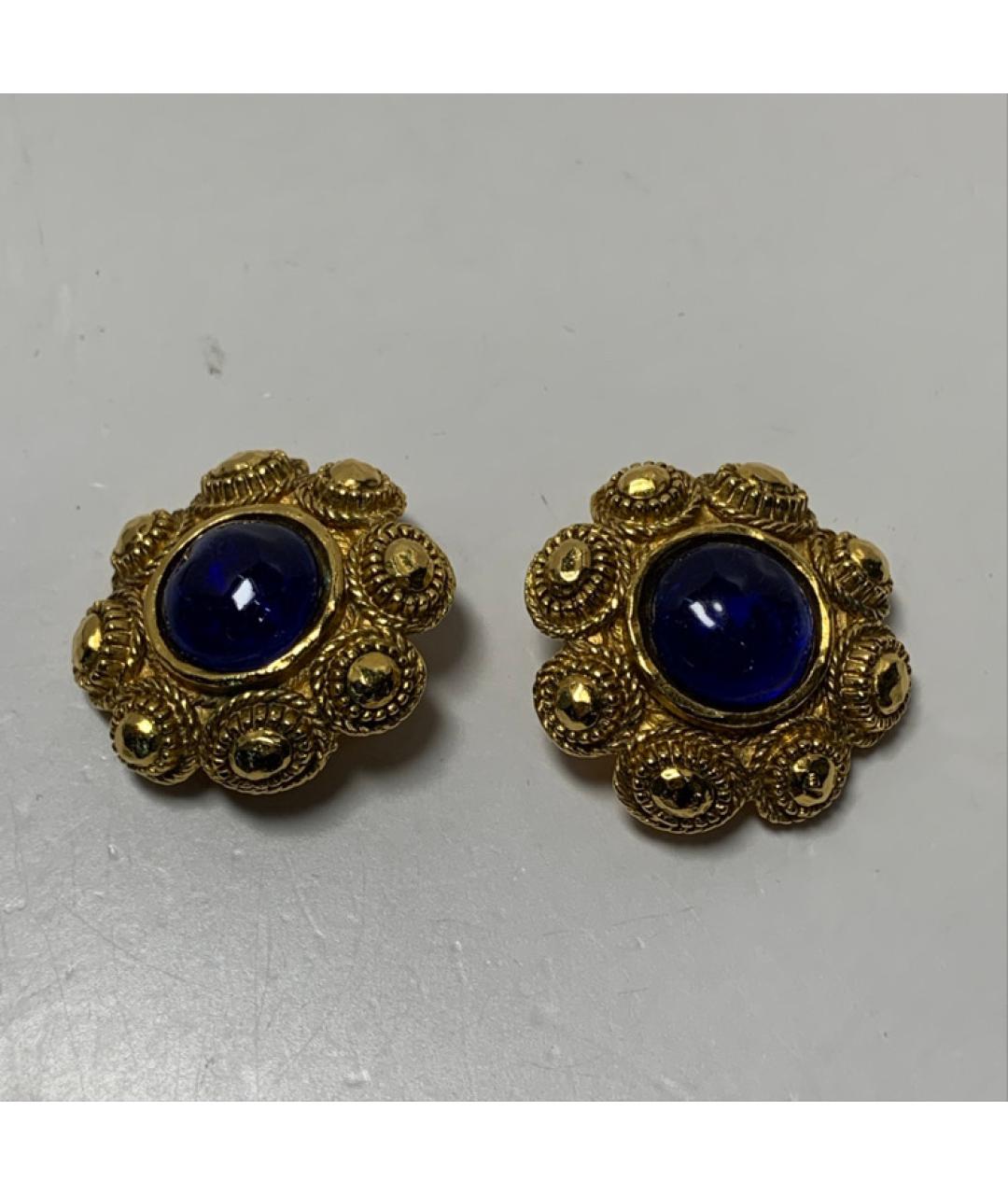 CHANEL Золотые металлические серьги, фото 9