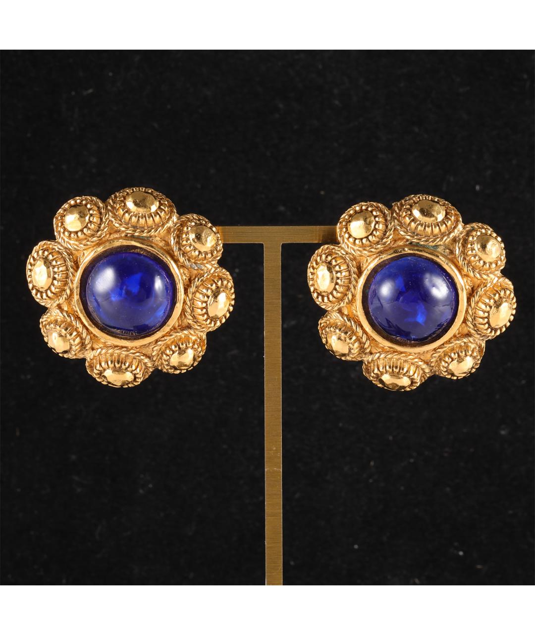 CHANEL Золотые металлические серьги, фото 8