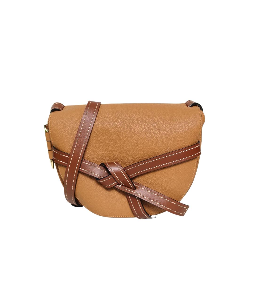 LOEWE Коричневая кожаная сумка через плечо, фото 10