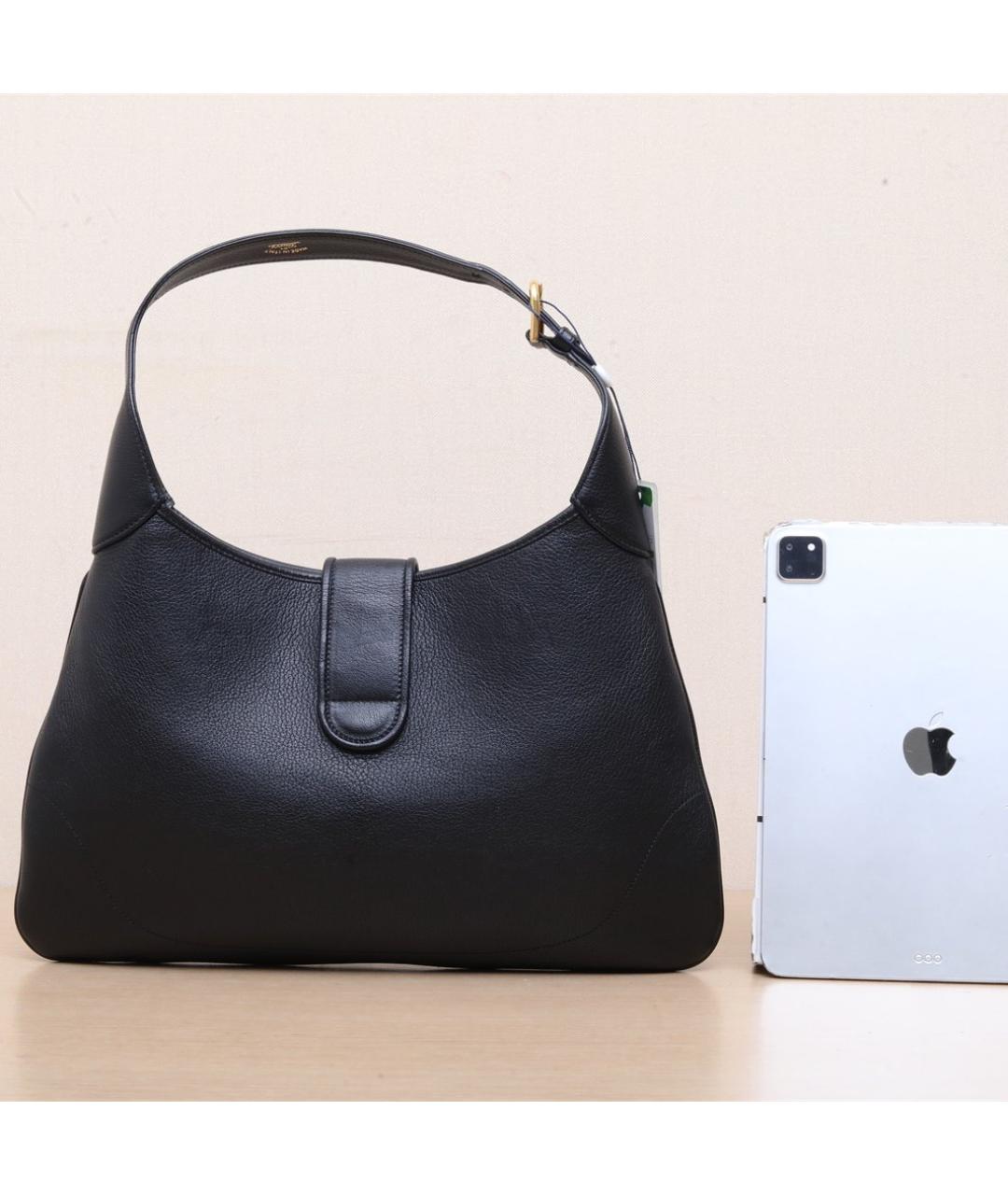 GUCCI Черная кожаная сумка через плечо, фото 6