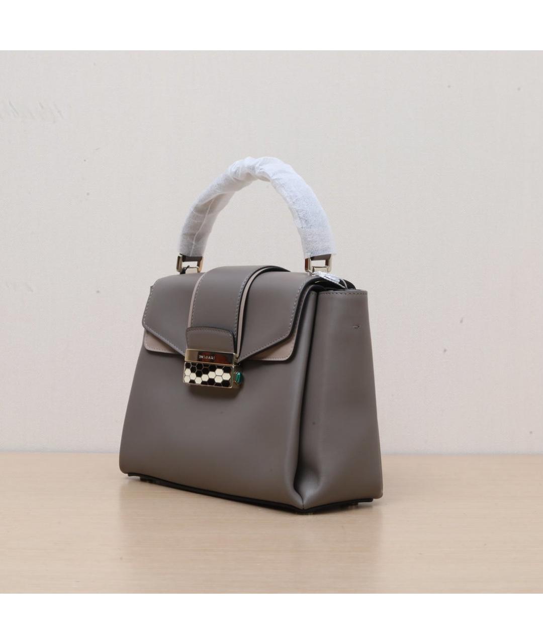 BVLGARI Серая кожаная сумка через плечо, фото 4