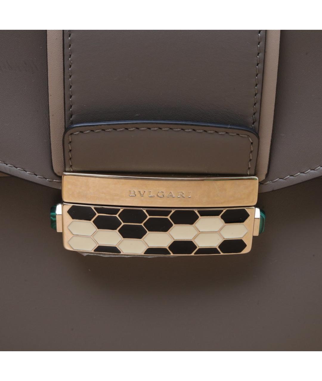 BVLGARI Серая кожаная сумка через плечо, фото 8